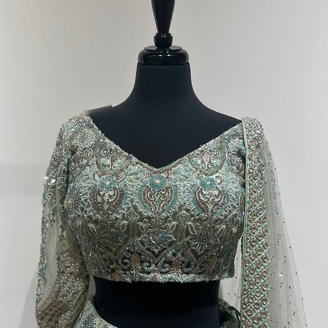 Mint Embellished Lehenga