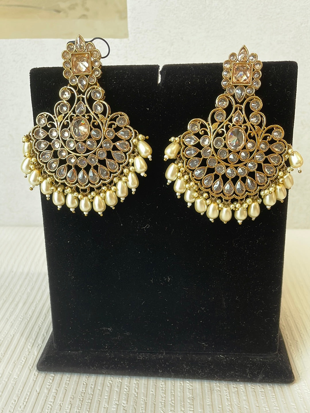 Long Faux Kundan Earrings