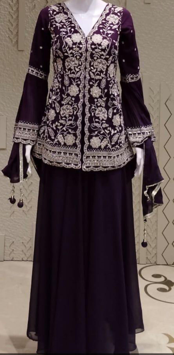 Jacket Shirt with Sharara Set