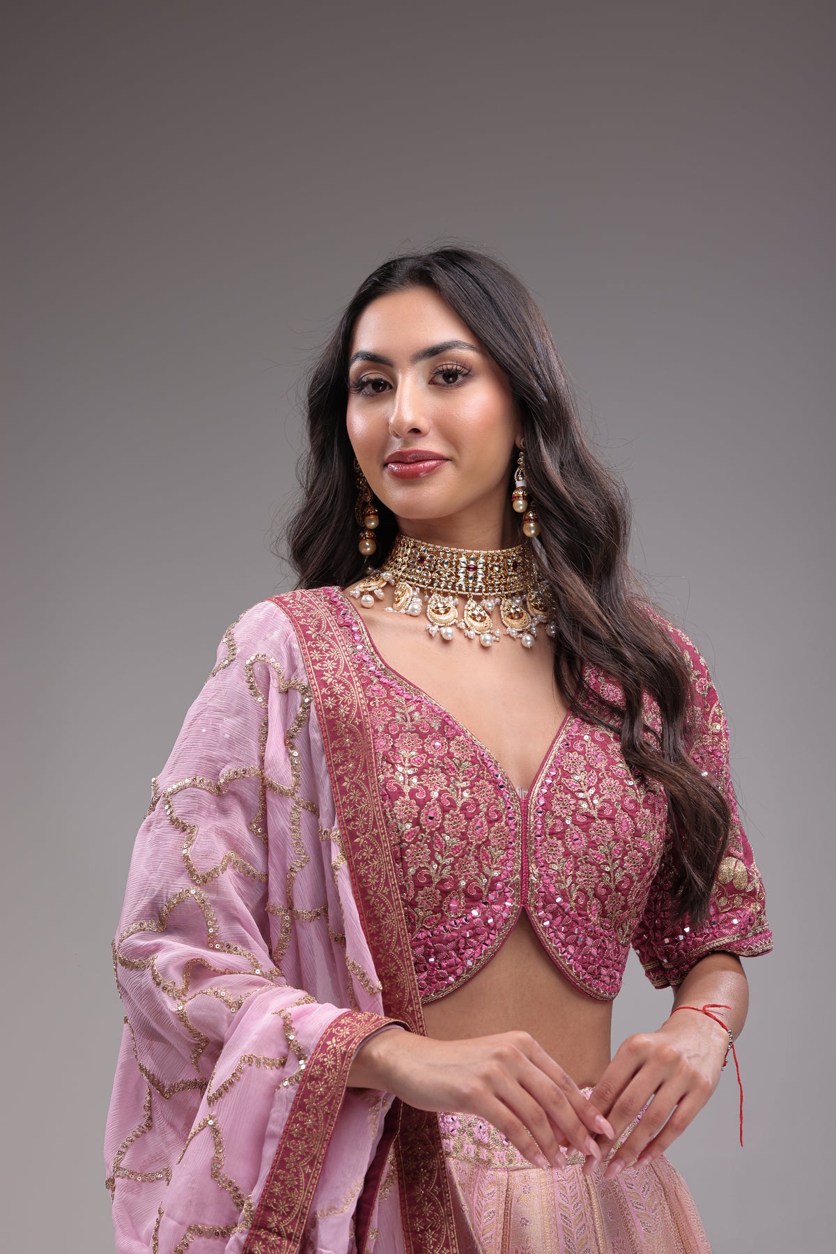 Double Tone Banarsi Peacock Lehenga