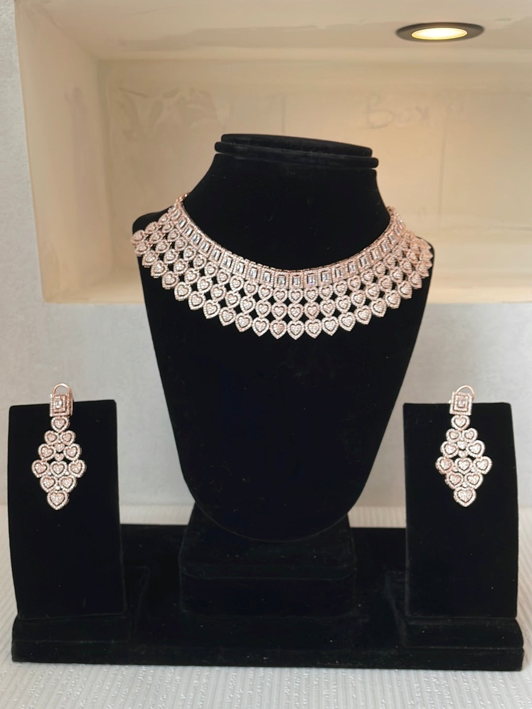 Three Layer American Diamond Choker Set