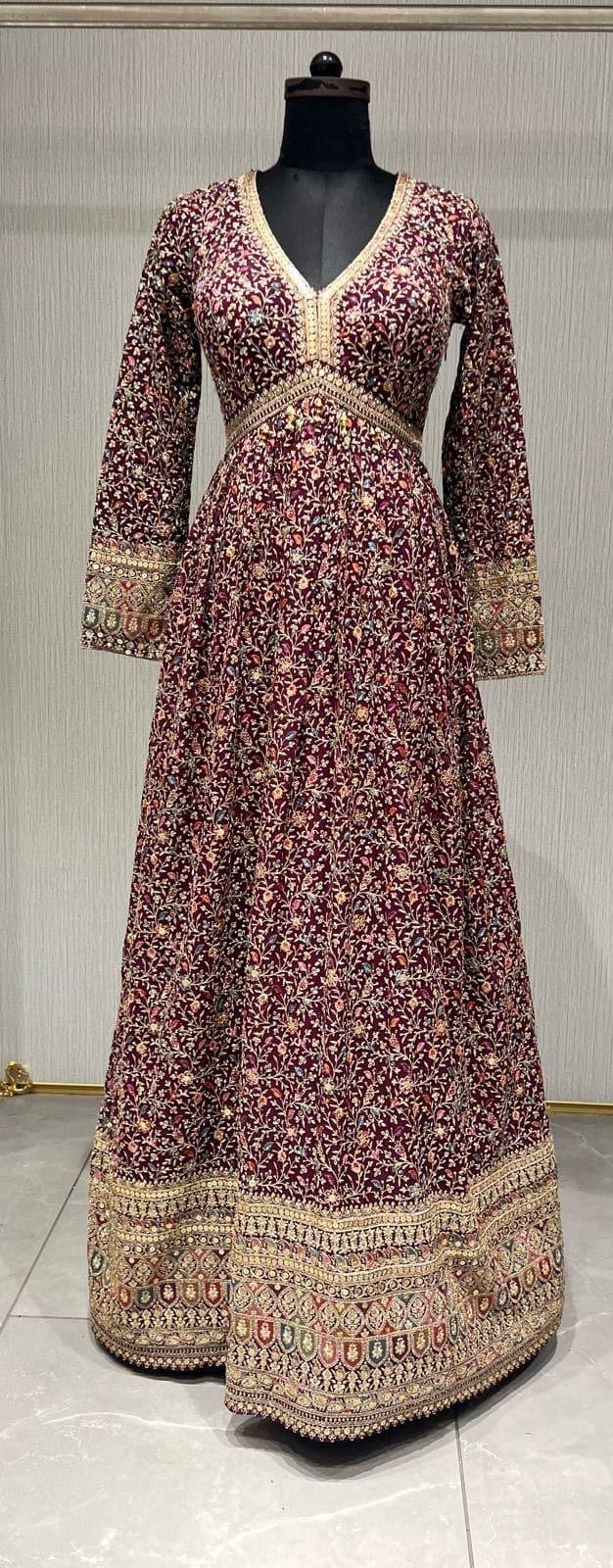 Thread Work Anarkali Suit