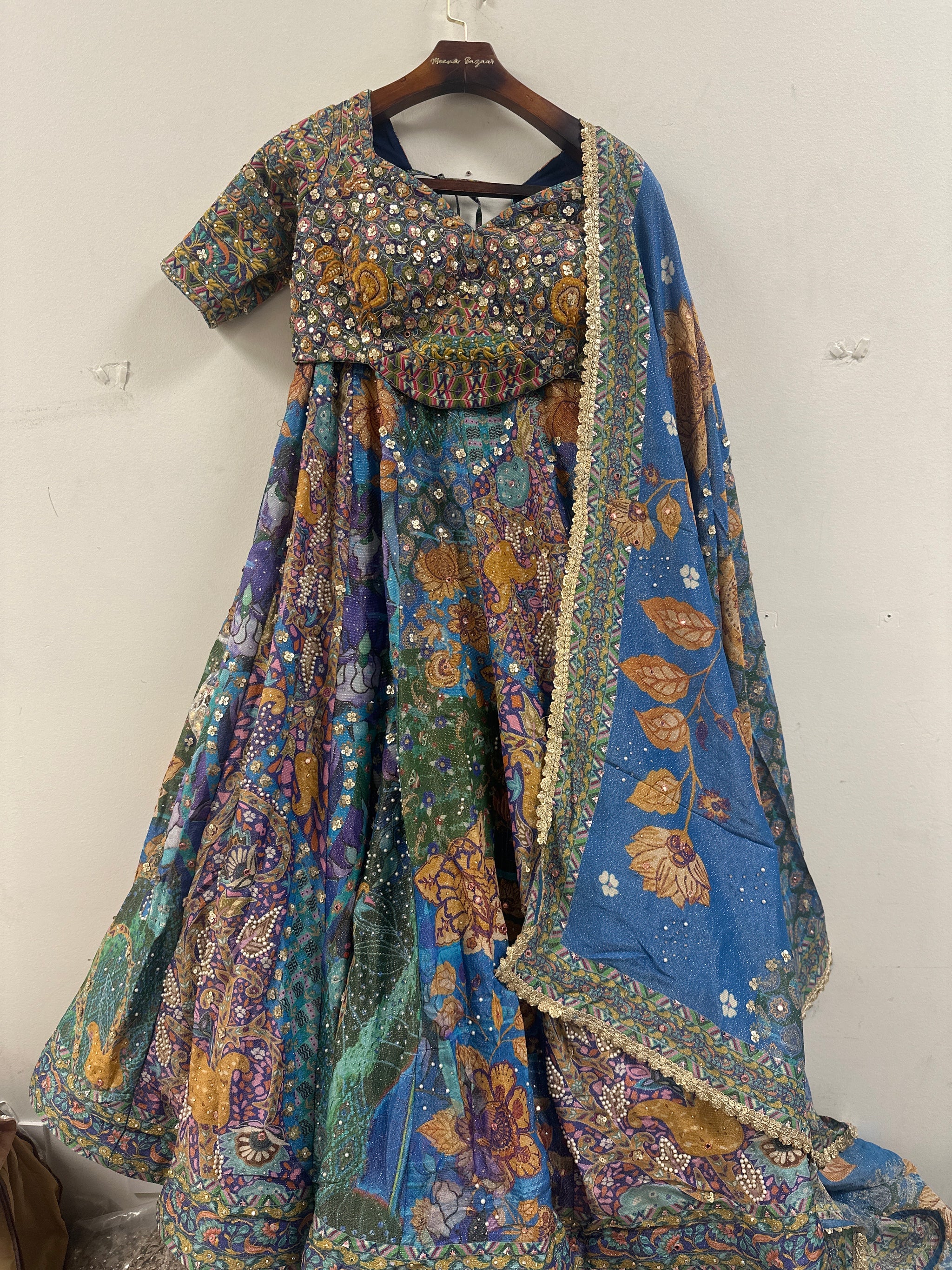 Vintage Look Printed Lehenga