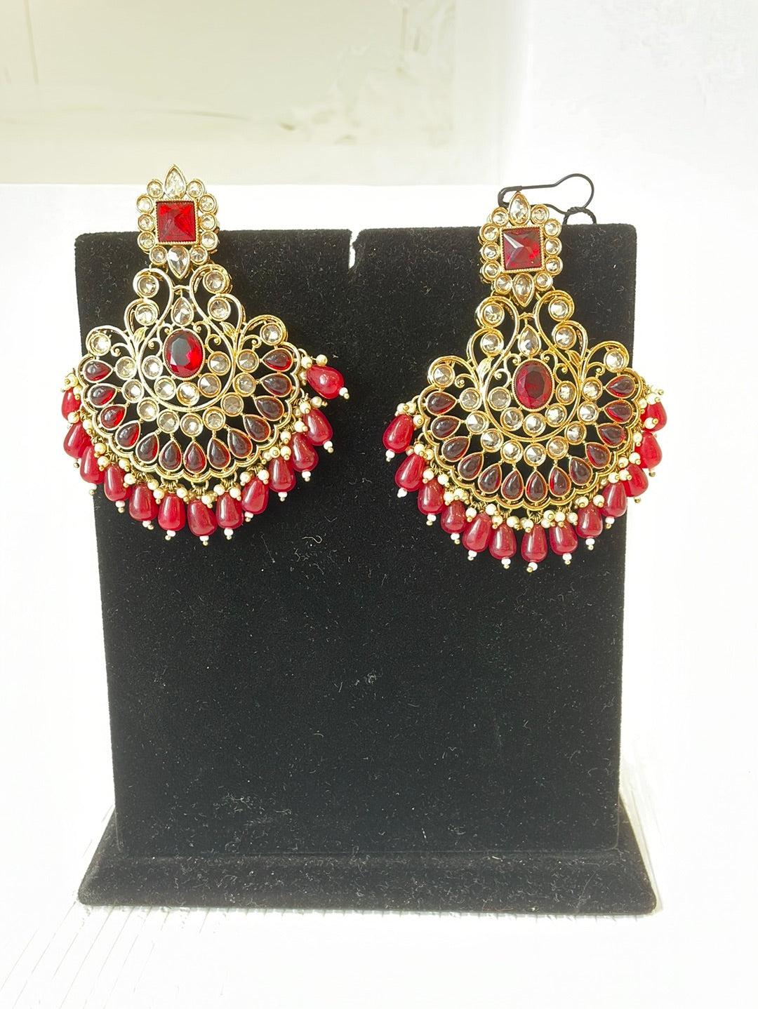 Long Faux Kundan Earrings