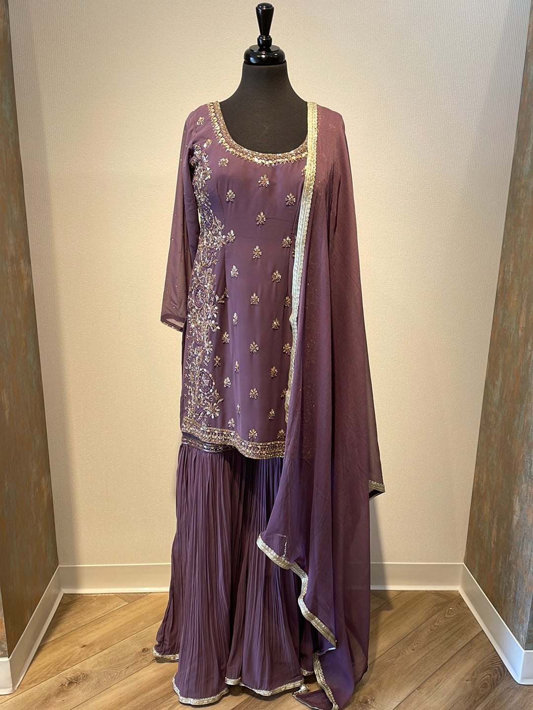 Elegant garara suit with heavy embroidery