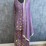 Garara with floral sequins and thread