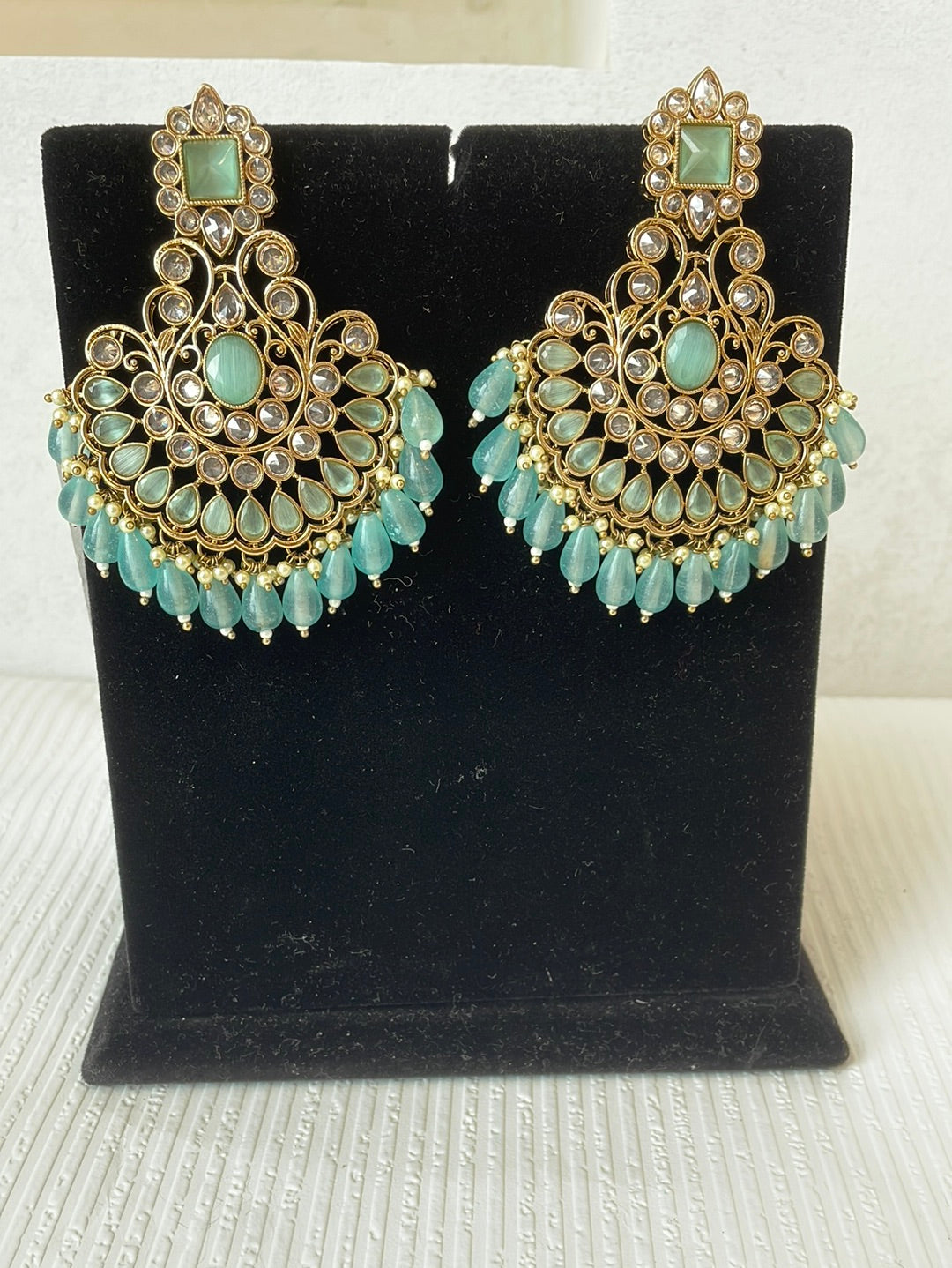 Long Faux Kundan Earrings