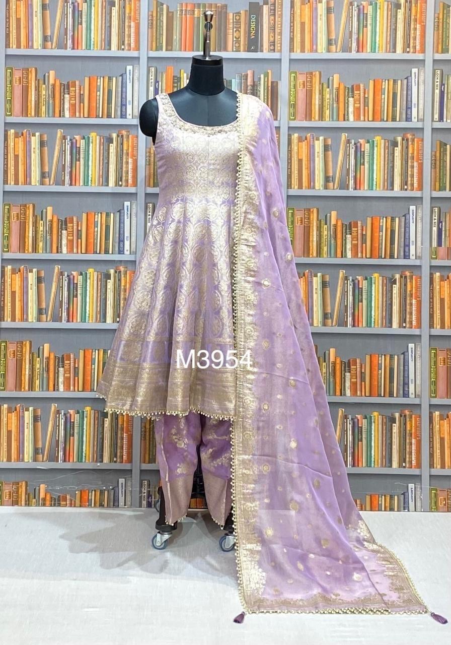 Stunning Banarasi Anarkali With Straight Salwar