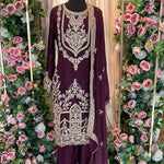 Mirror And Thread Work Plazo Suit