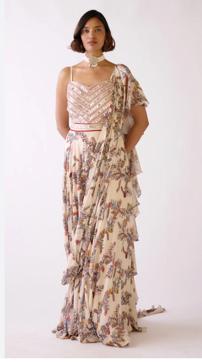 Floral Drape Saree