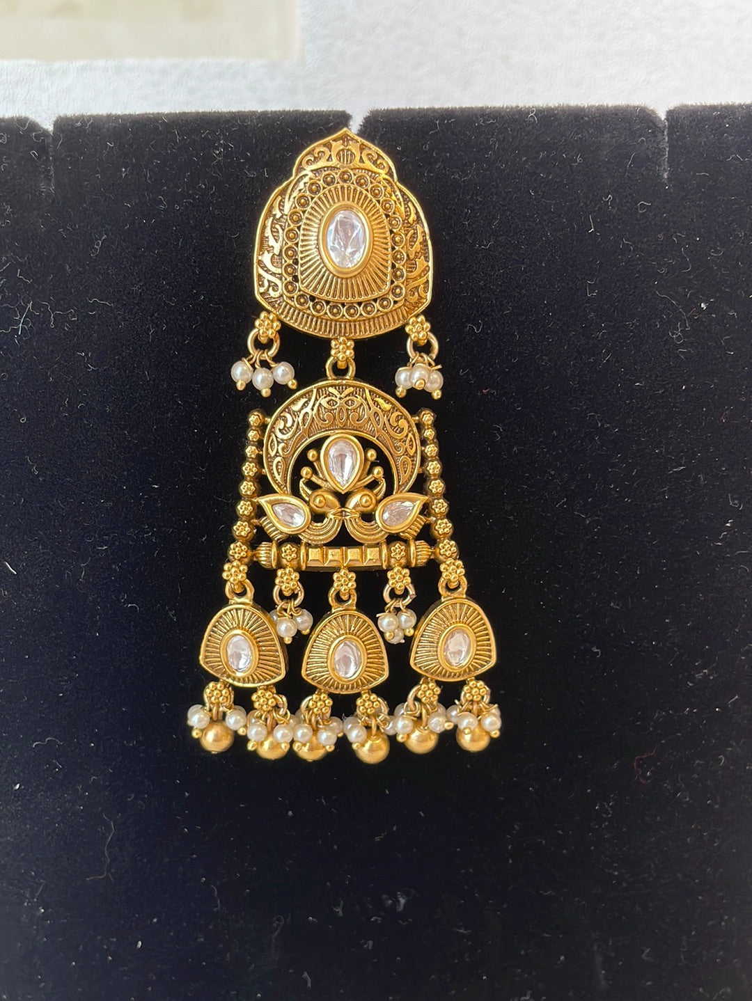 Temple Style Long Earrings