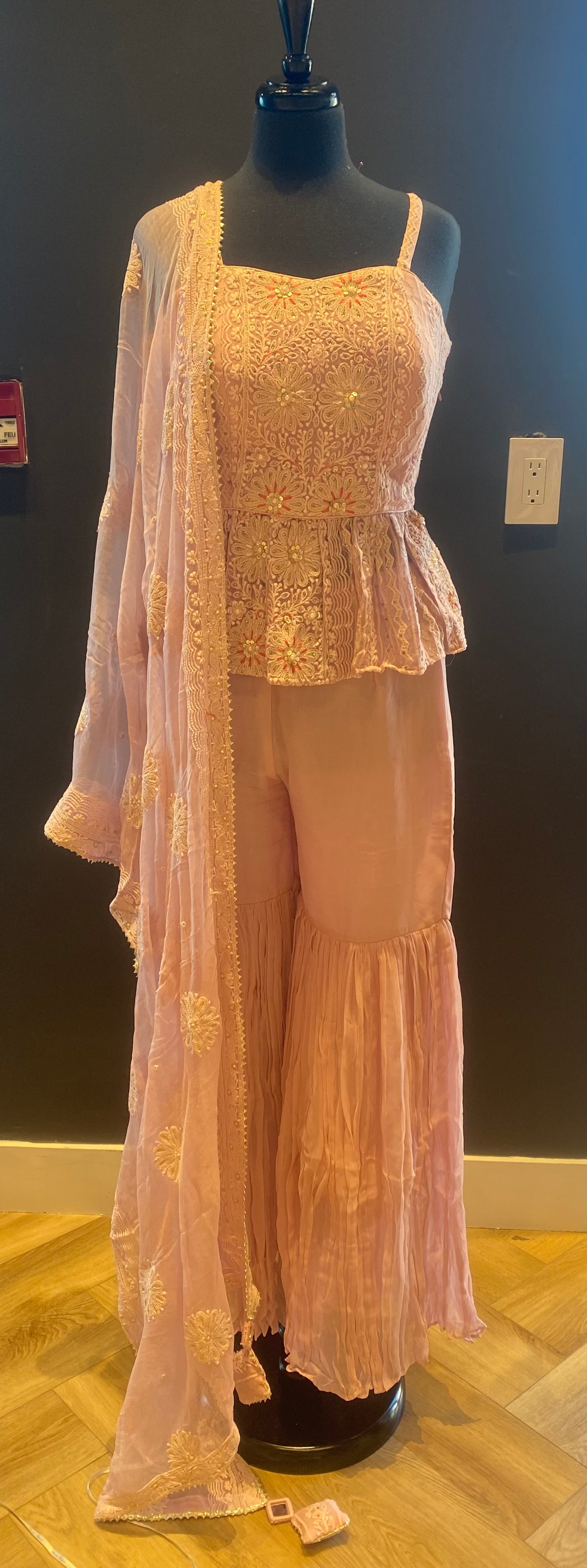 Gharara Suit Featuring Peplum