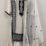 Black & White Embroidery Suit