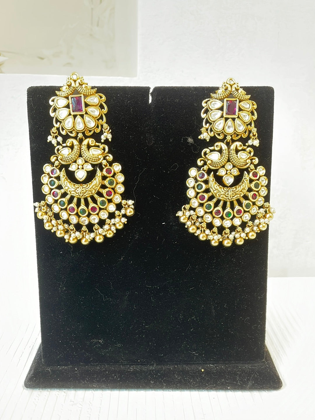 Peacock Temple Earrings