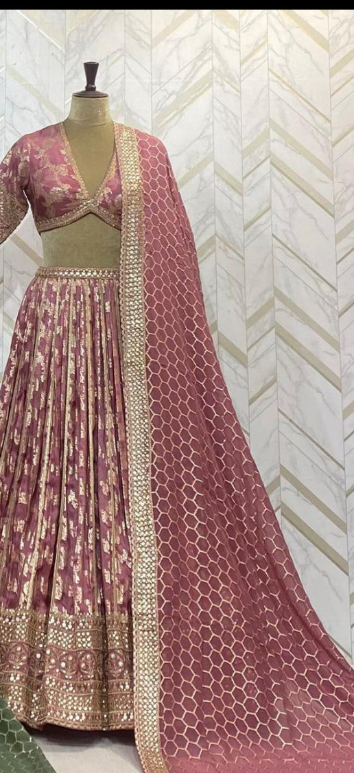 Banarasi Lehenga Gold Embroidery