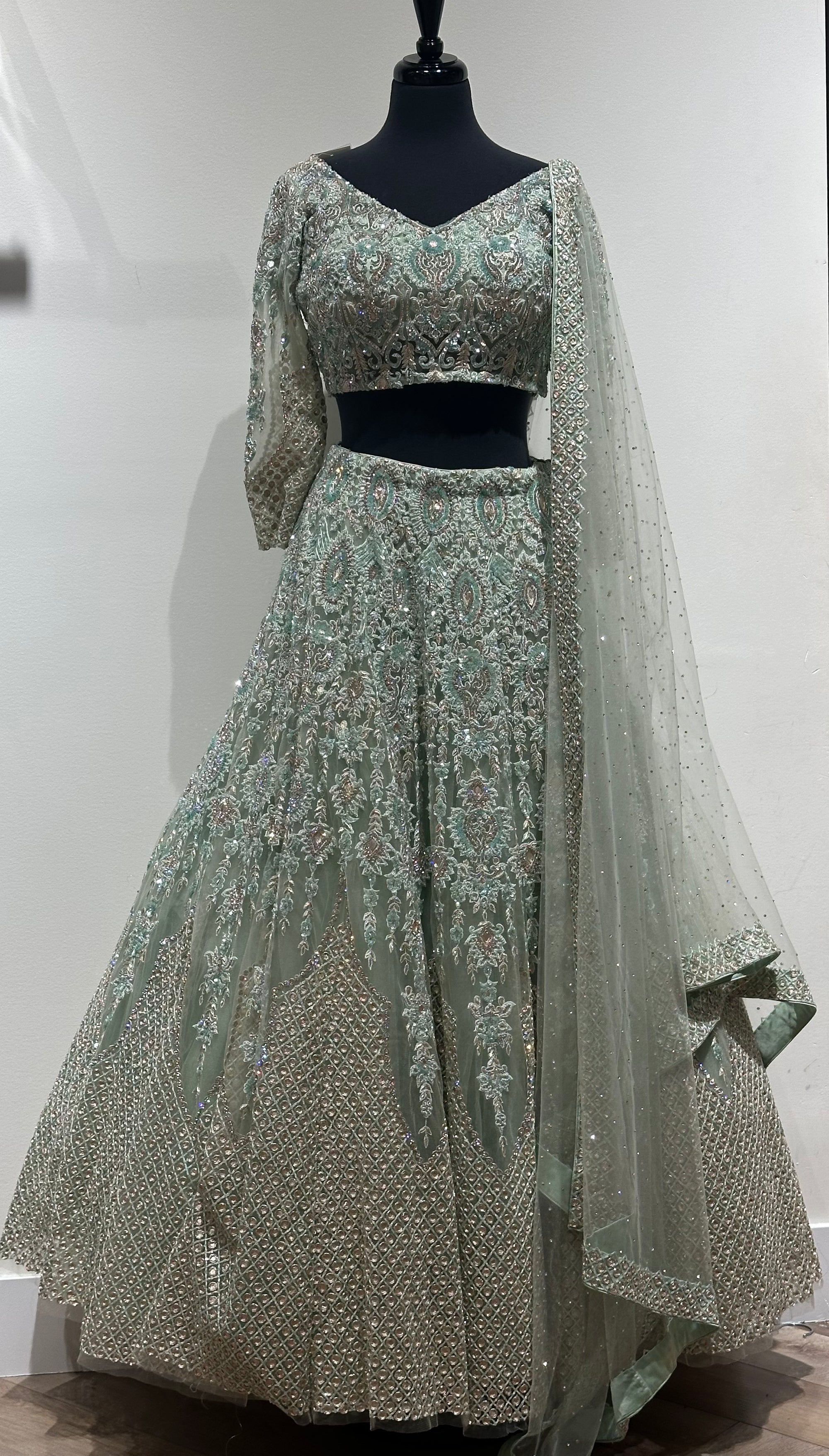 Mint Embellished Lehenga