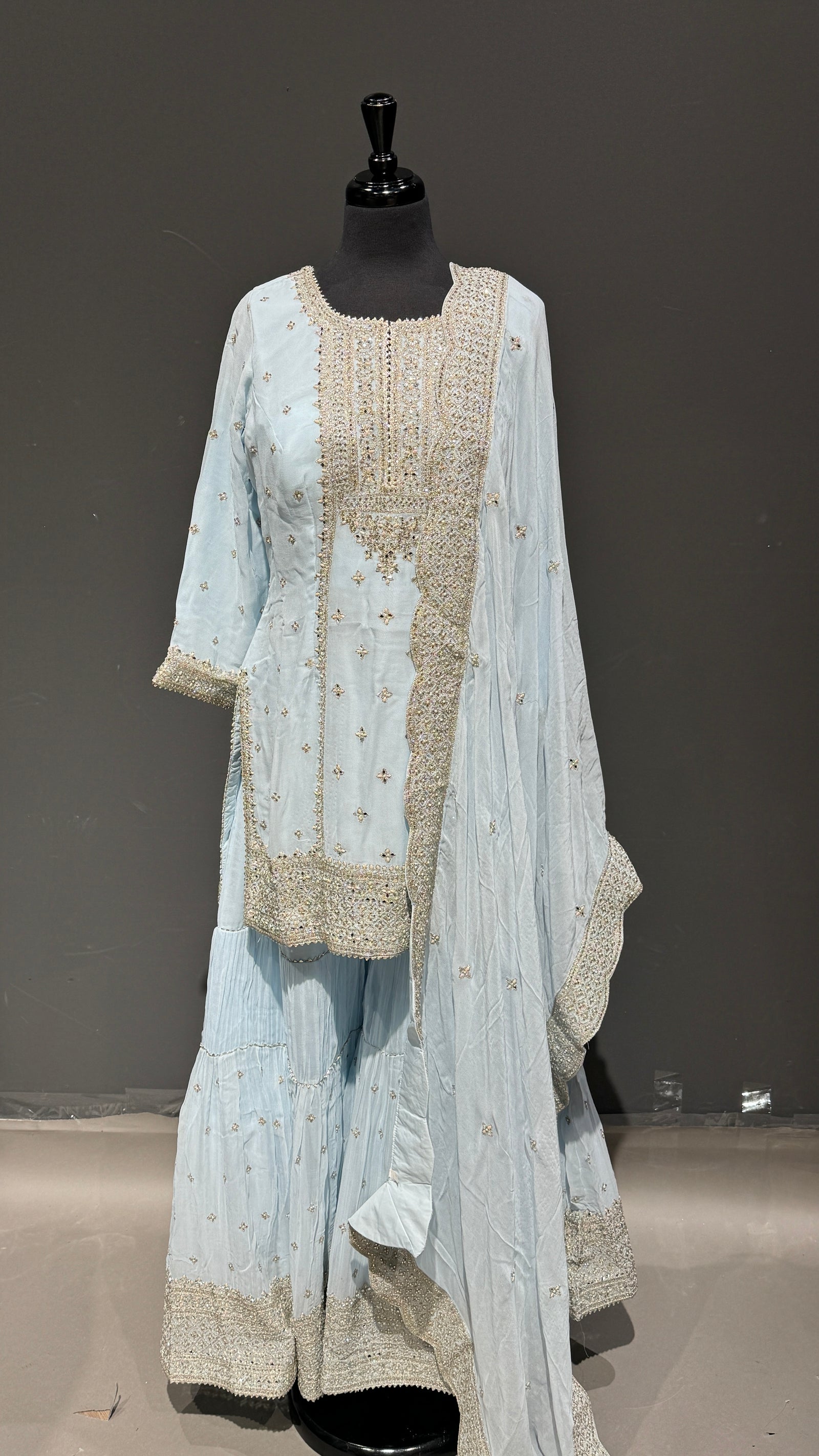 Arabesque Suit with Layered Gharara