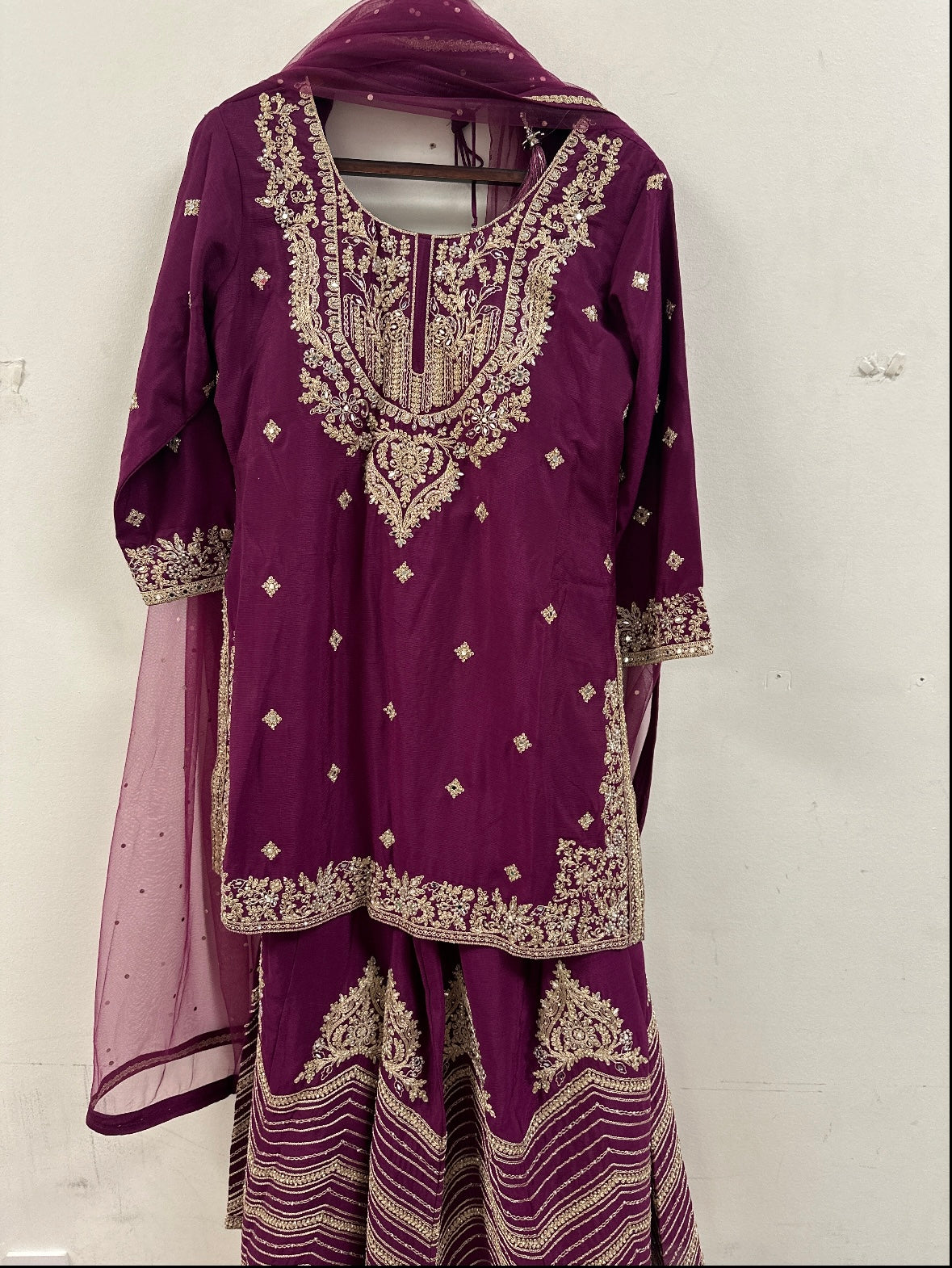 Charming Zari work Sharara Suit