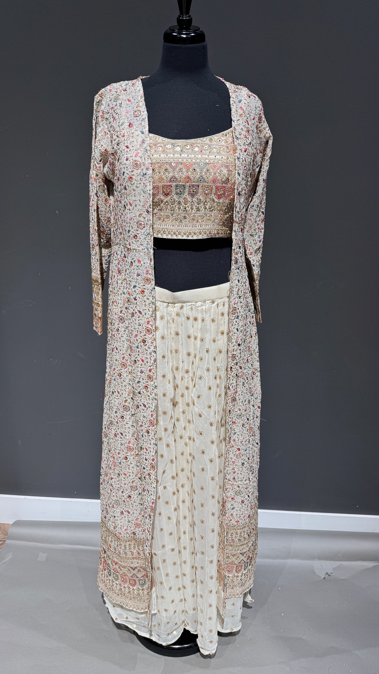 Crop top with Sharara with Long Cape