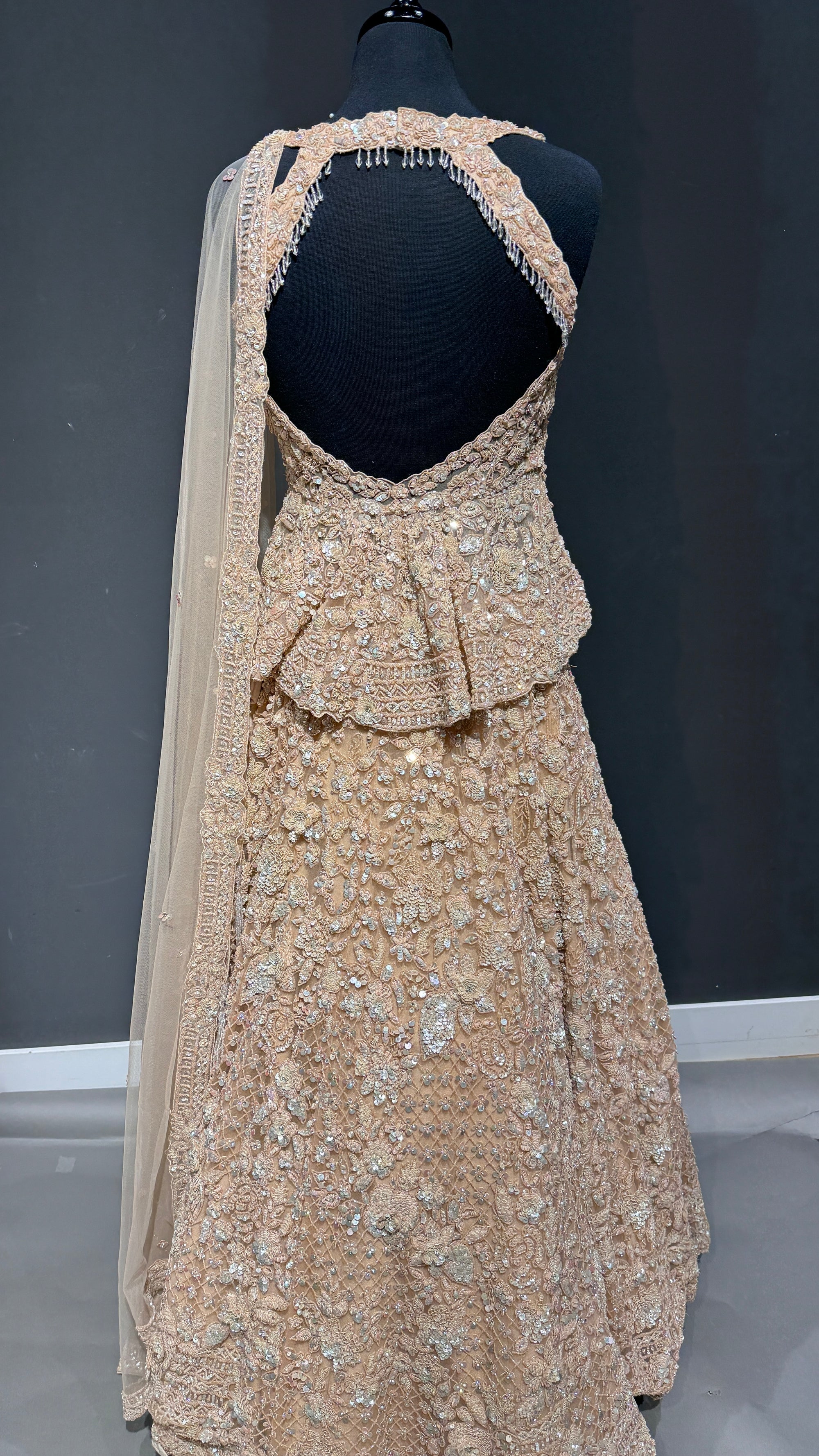 Peachy Gold Bridal Lehenga