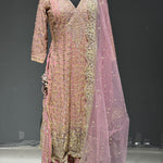 Smooth Sharara Suit with Scalping Dupatta & Four-Side Sequin Work