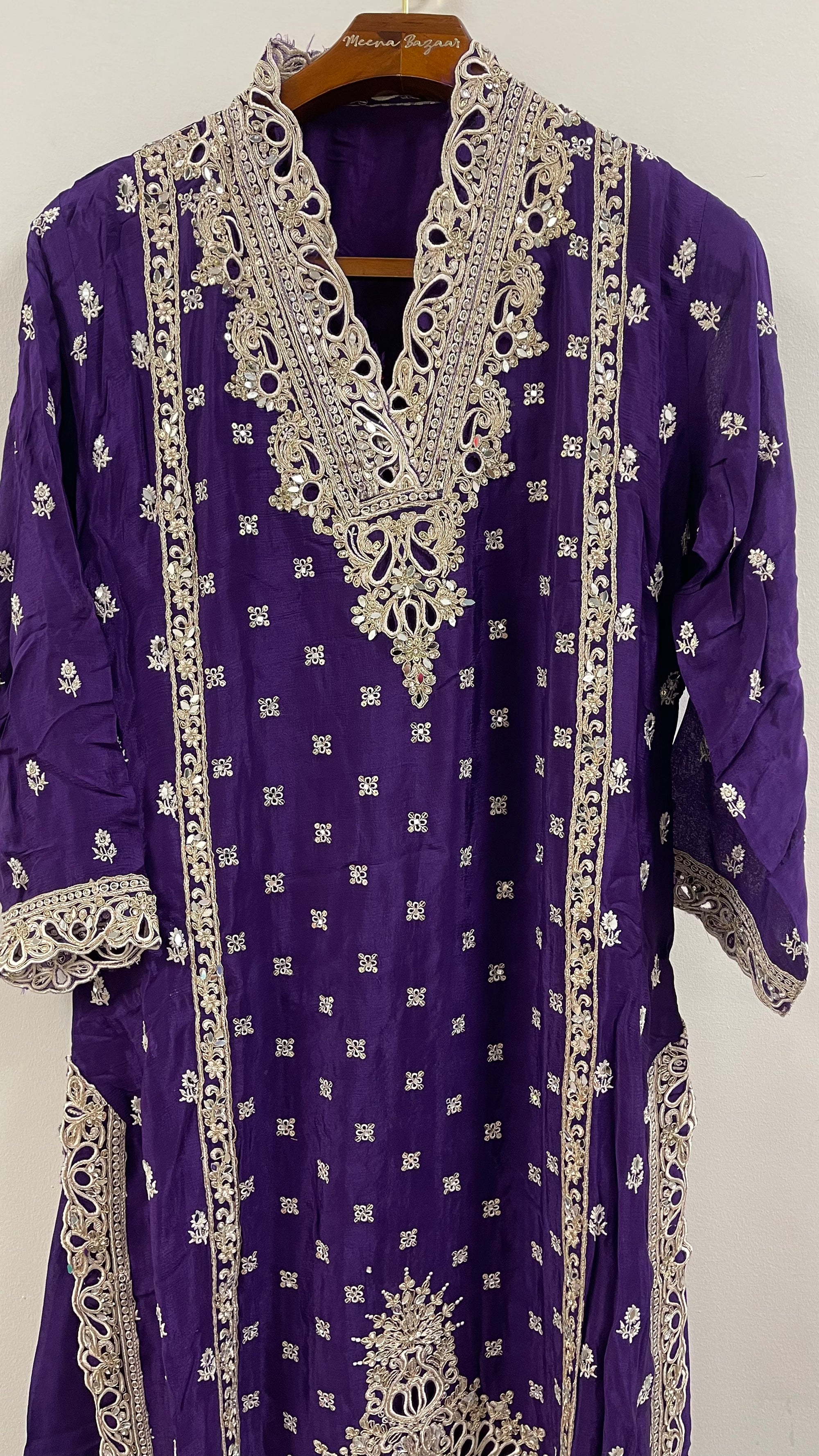 Stunning Cut-Work Pakistani Style Plazzo Suit