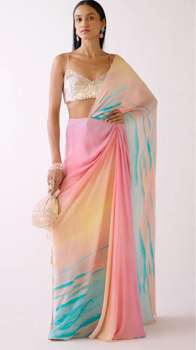 The Sunset Saree