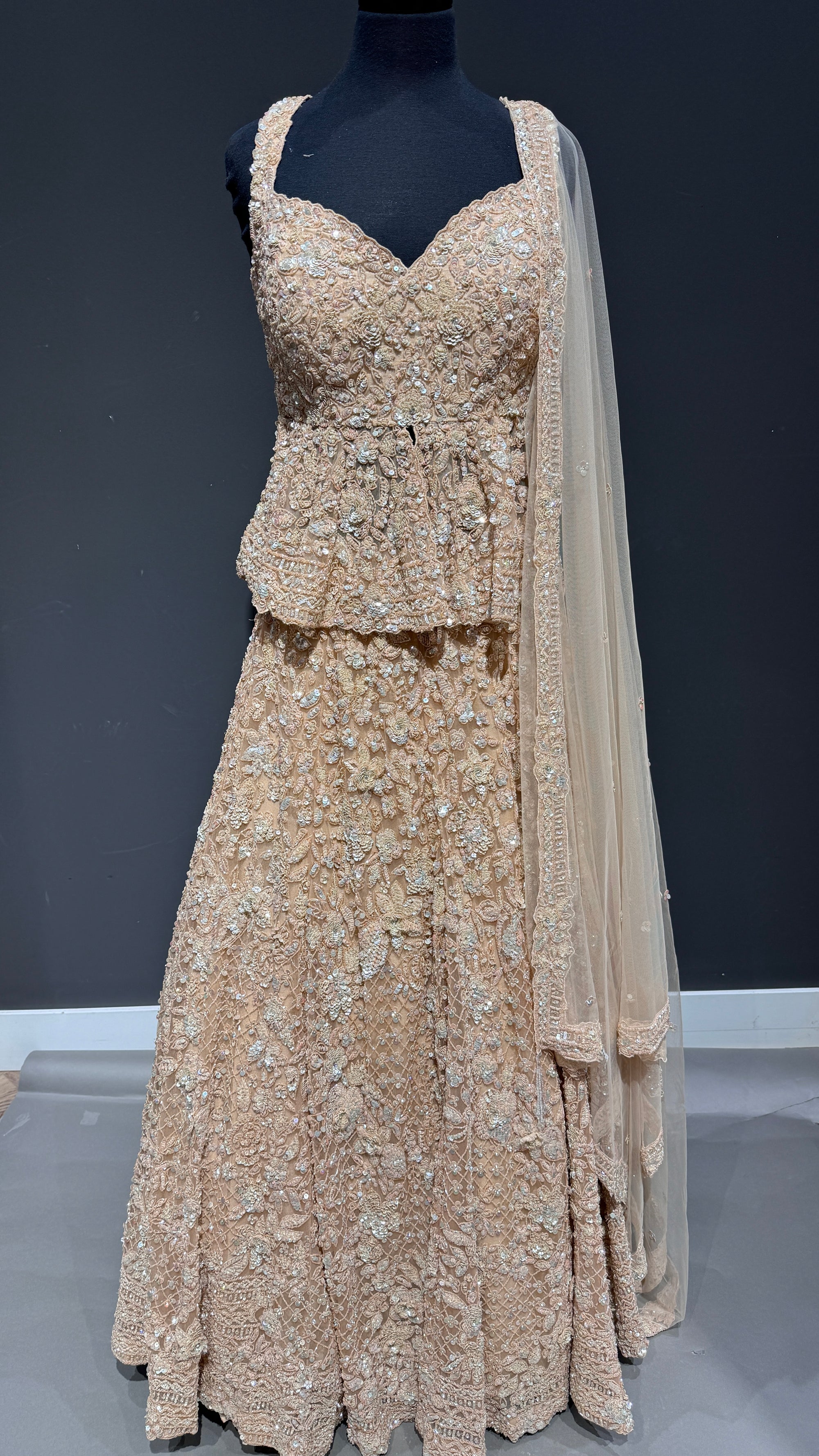 Peachy Gold Bridal Lehenga