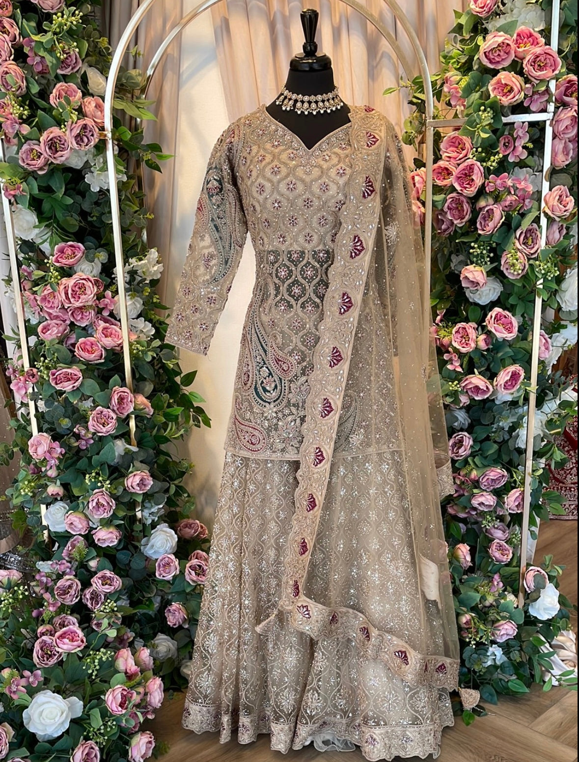 Charismatic Sharara Suit With Sequins And Thread Work