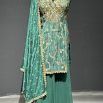 Sharara Suit with Golden Embroidery