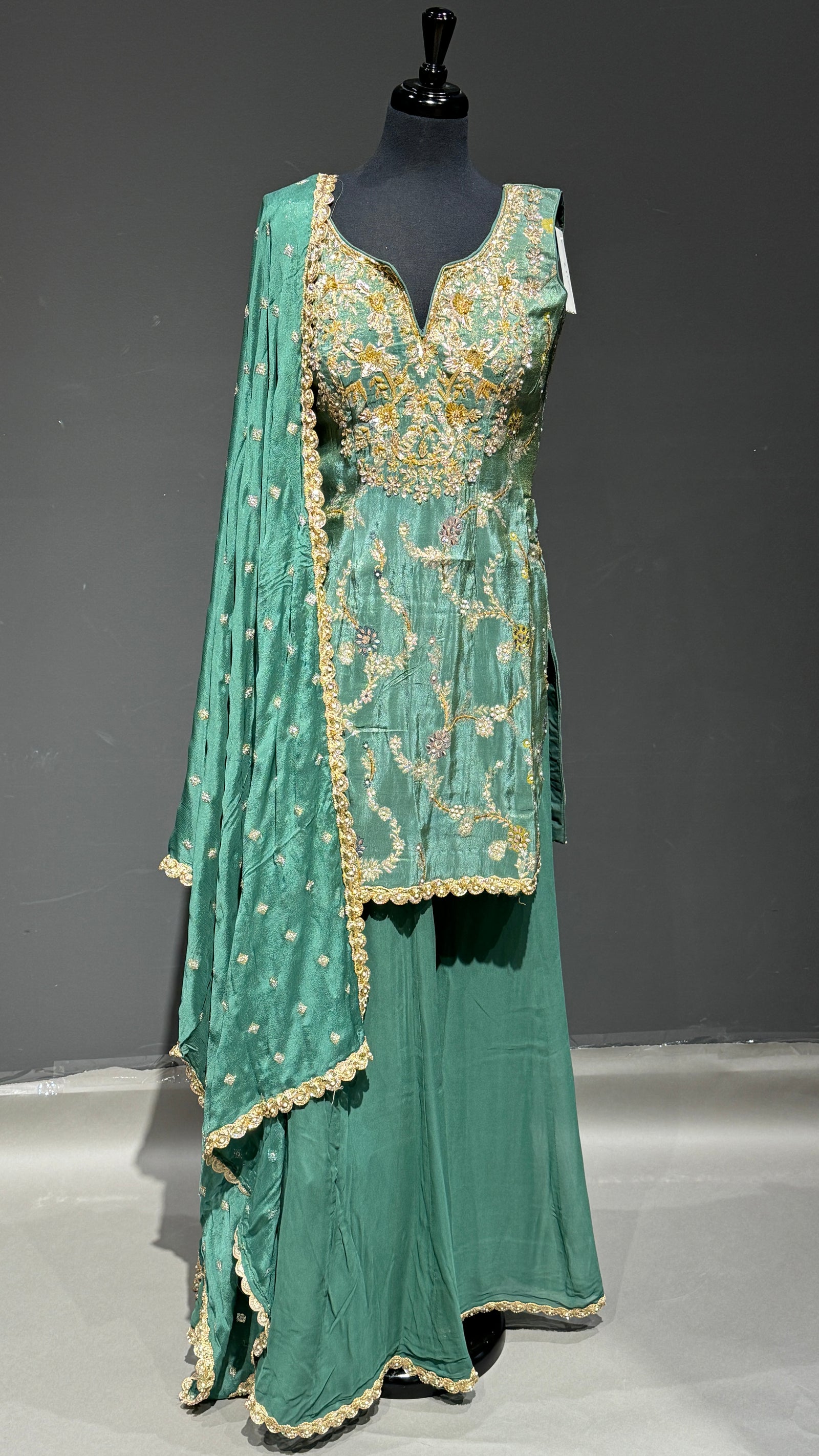 Sharara Suit with Golden Embroidery