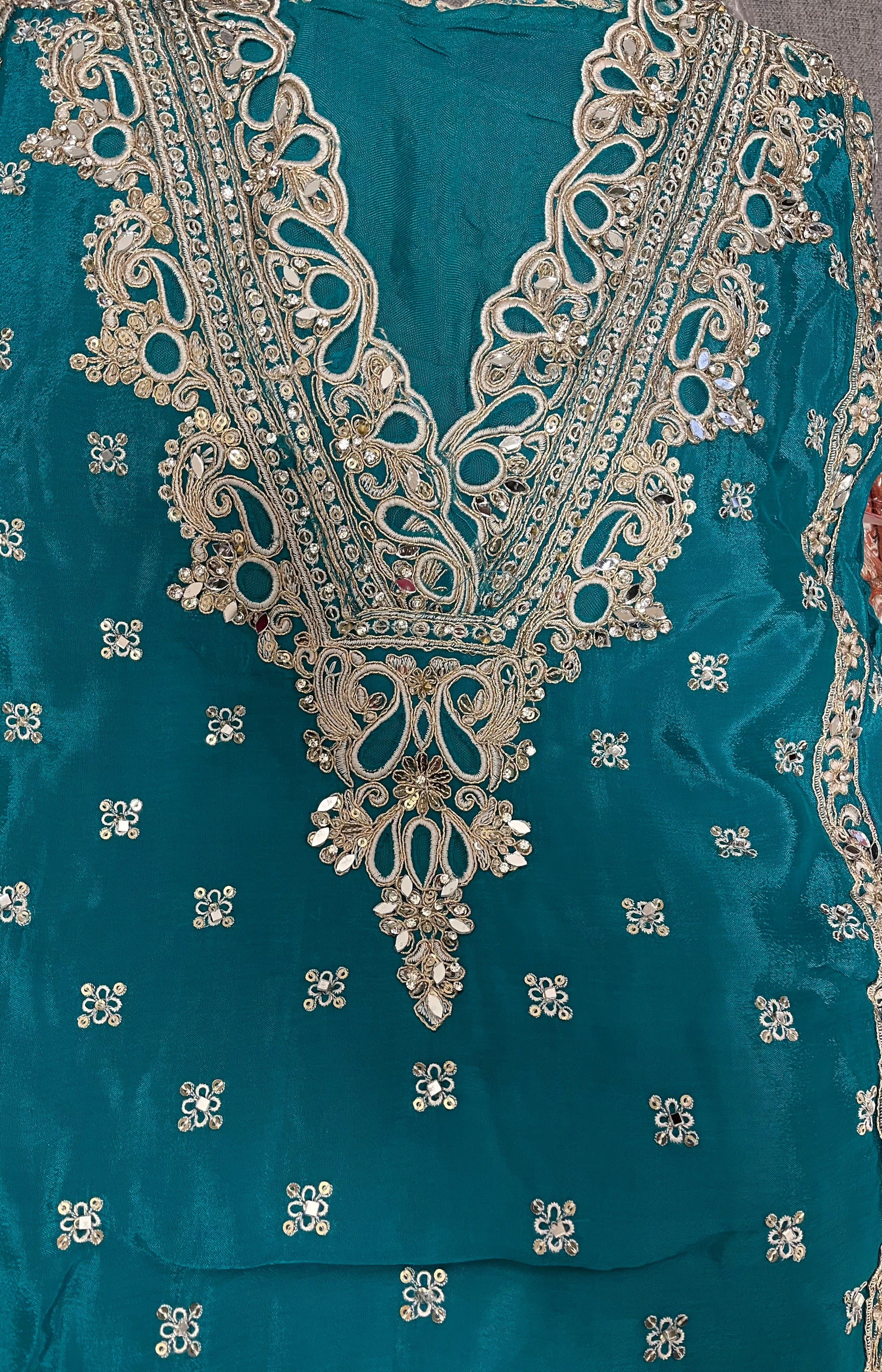 Stunning Cut-Work Pakistani Style Plazzo Suit