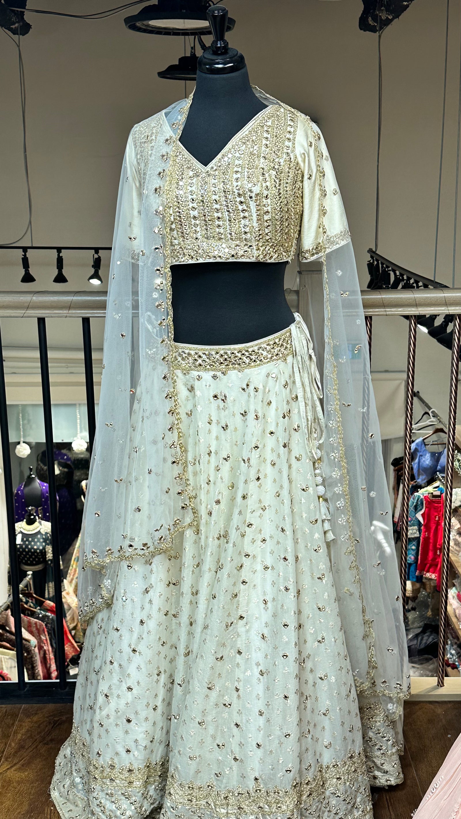 Ivory Mirror Lehenga