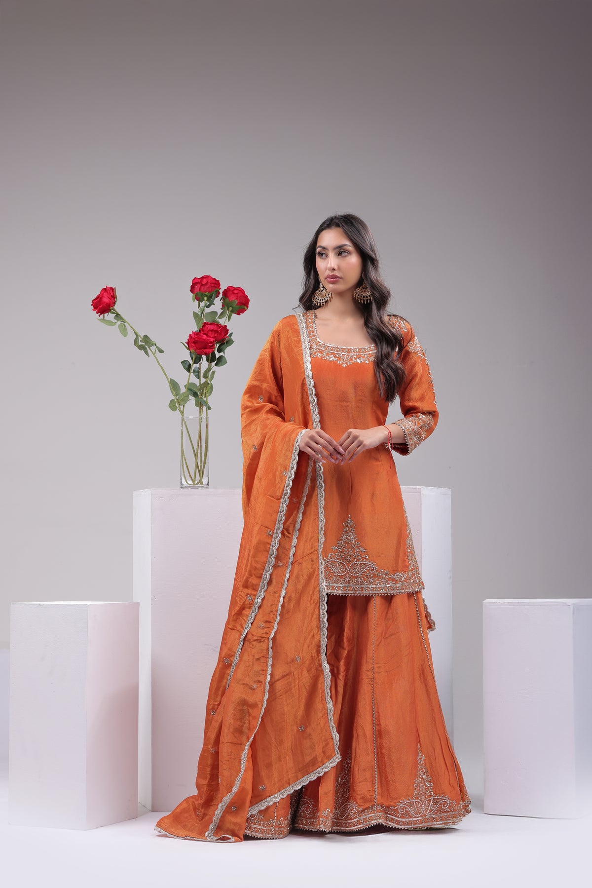 Gorgeous Tissue Sharara Suit with Embroidery