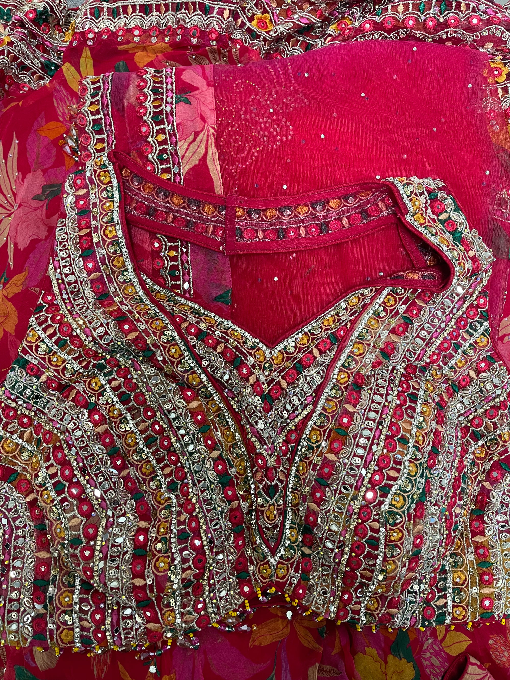 Beautiful Printed Lehenga with Embroidered Blouse