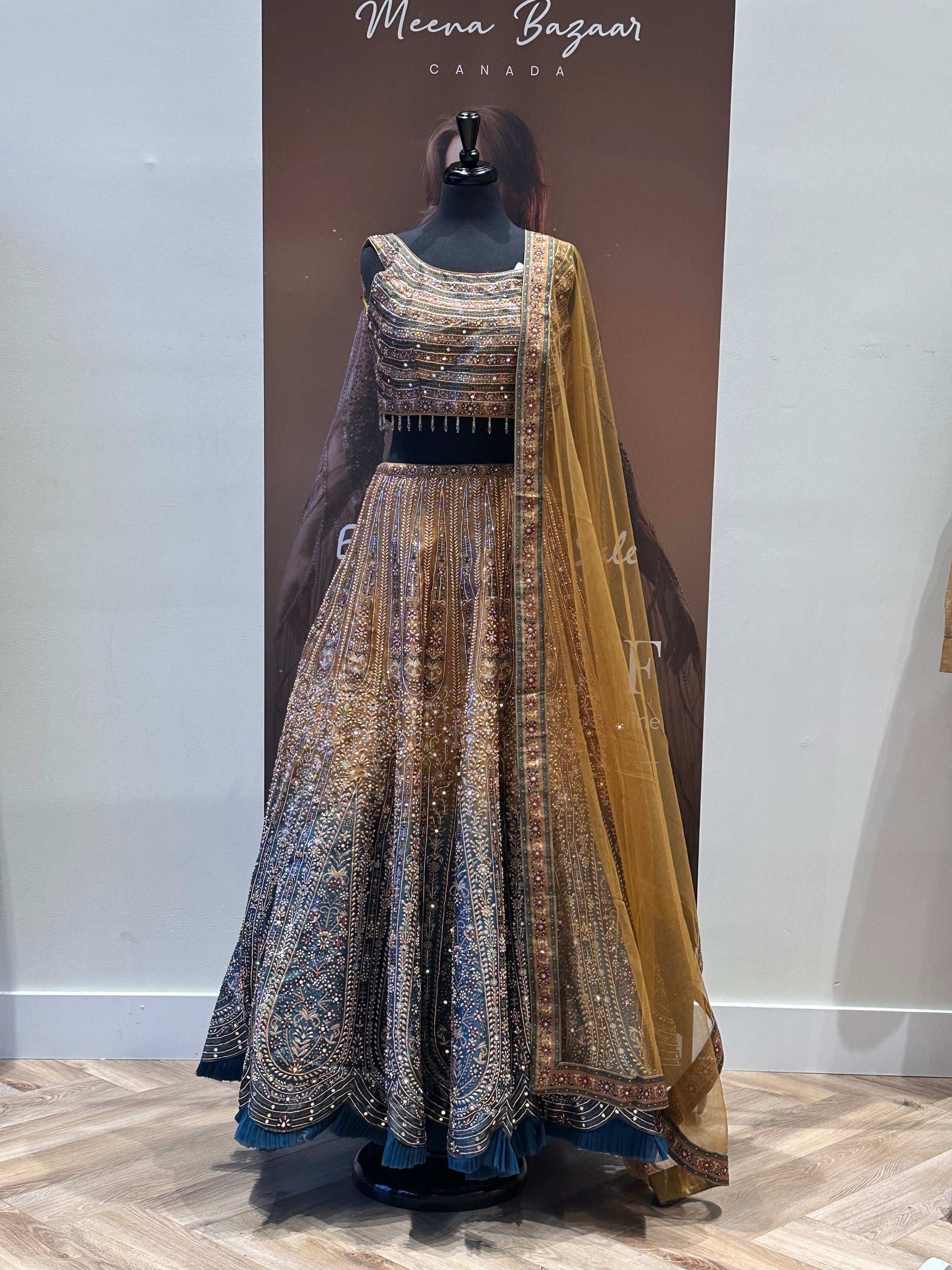 Two- tone Elegant Printed Lehenga