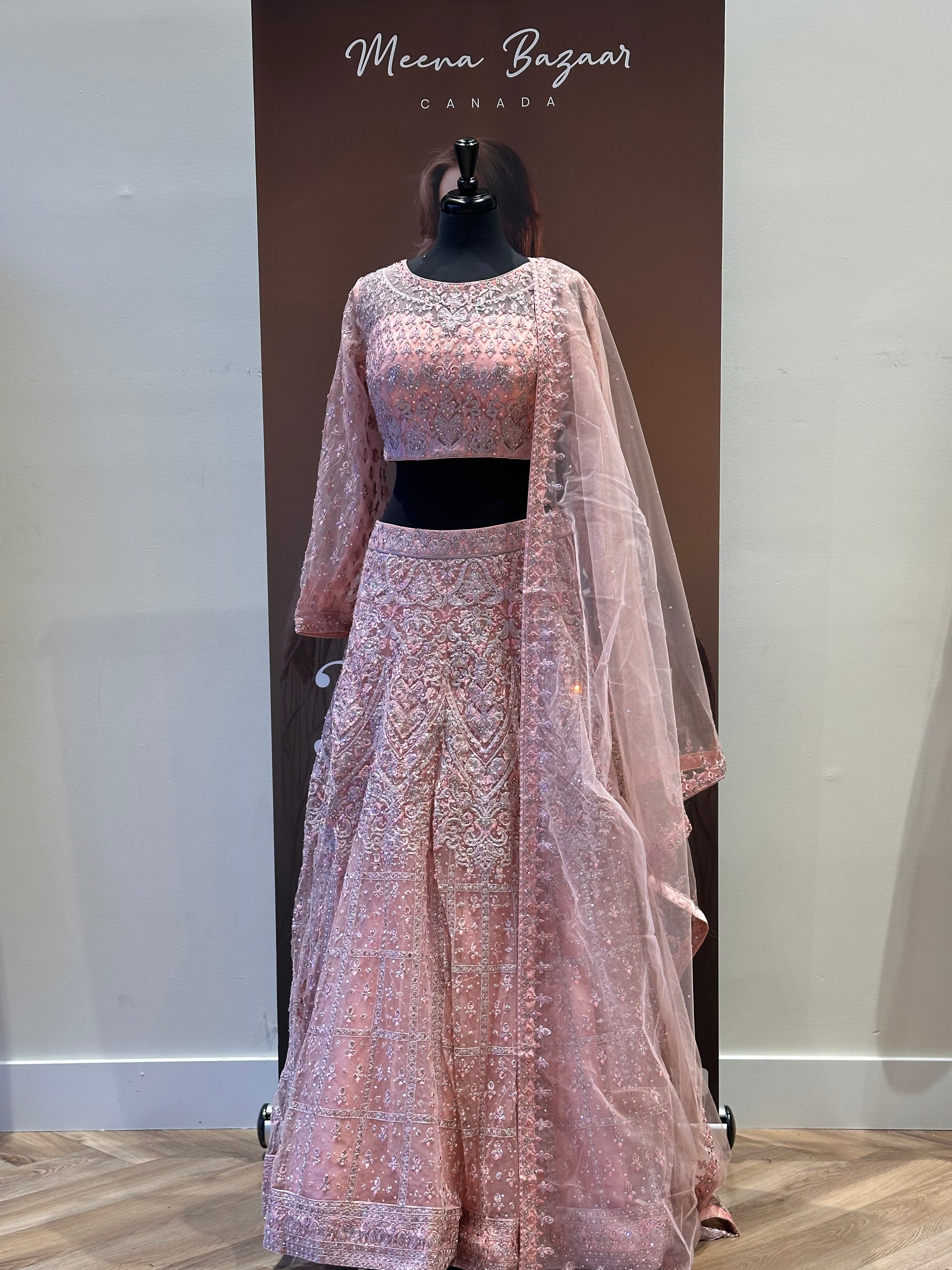 Full Sleeved Embroidered Lehenga