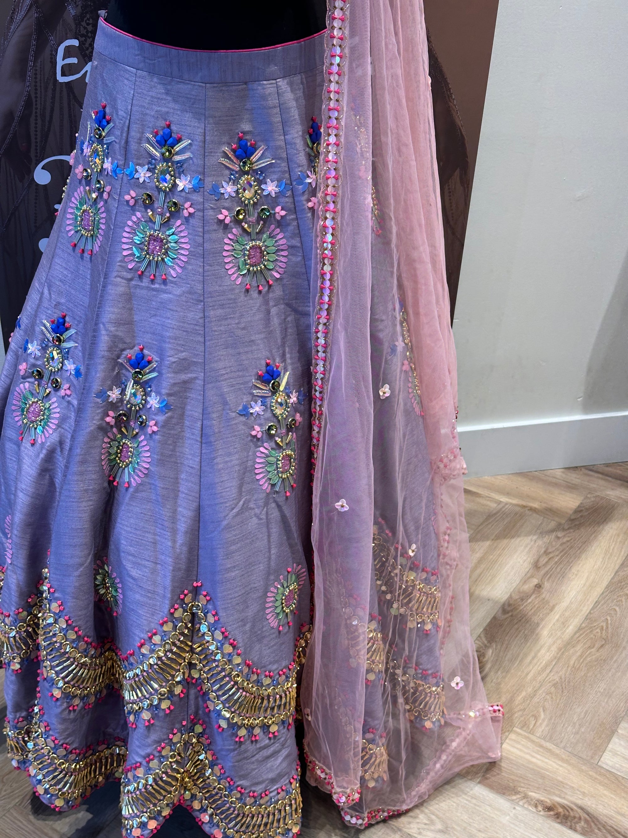 Dusty Mauve Beads Lehenga