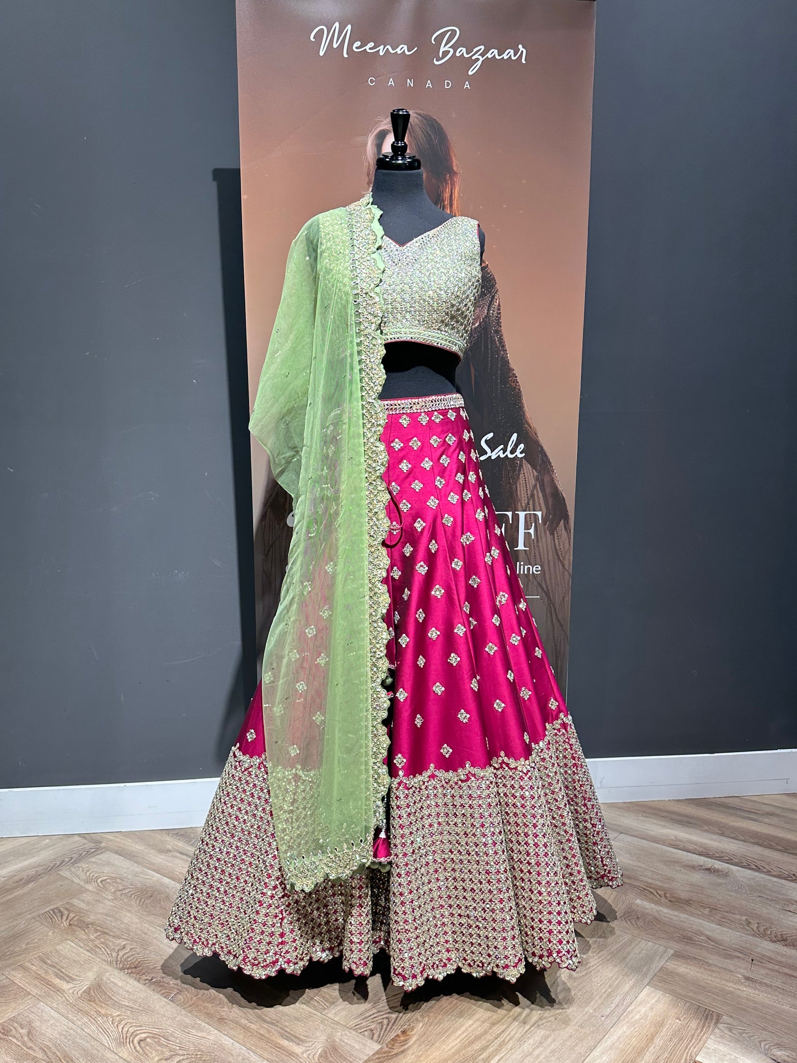 Contrasting Hued Embellished Lehenga