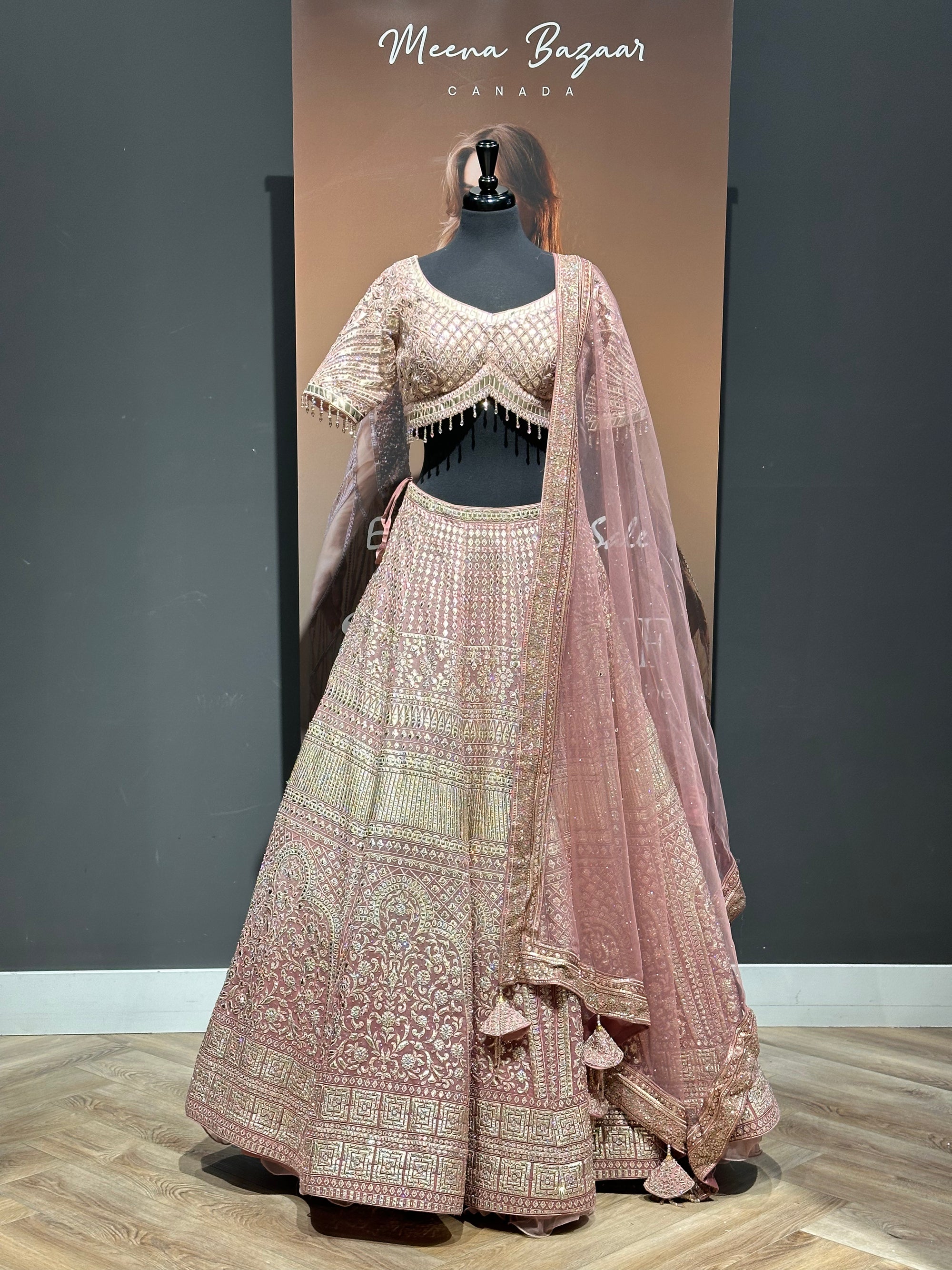 Peach Appliqué work Lehenga