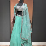 Sea-Green Mirror Lehenga