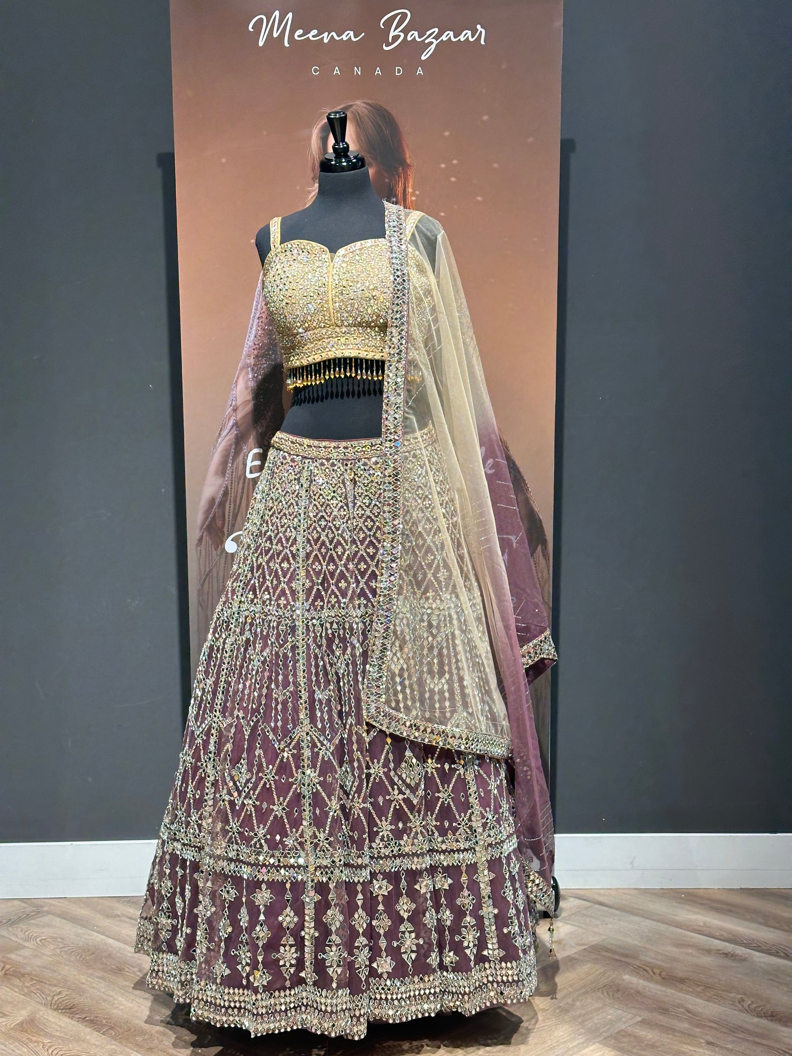 Two tone mirror Lehenga