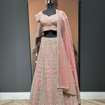Pink with Hint of Blue Lehenga