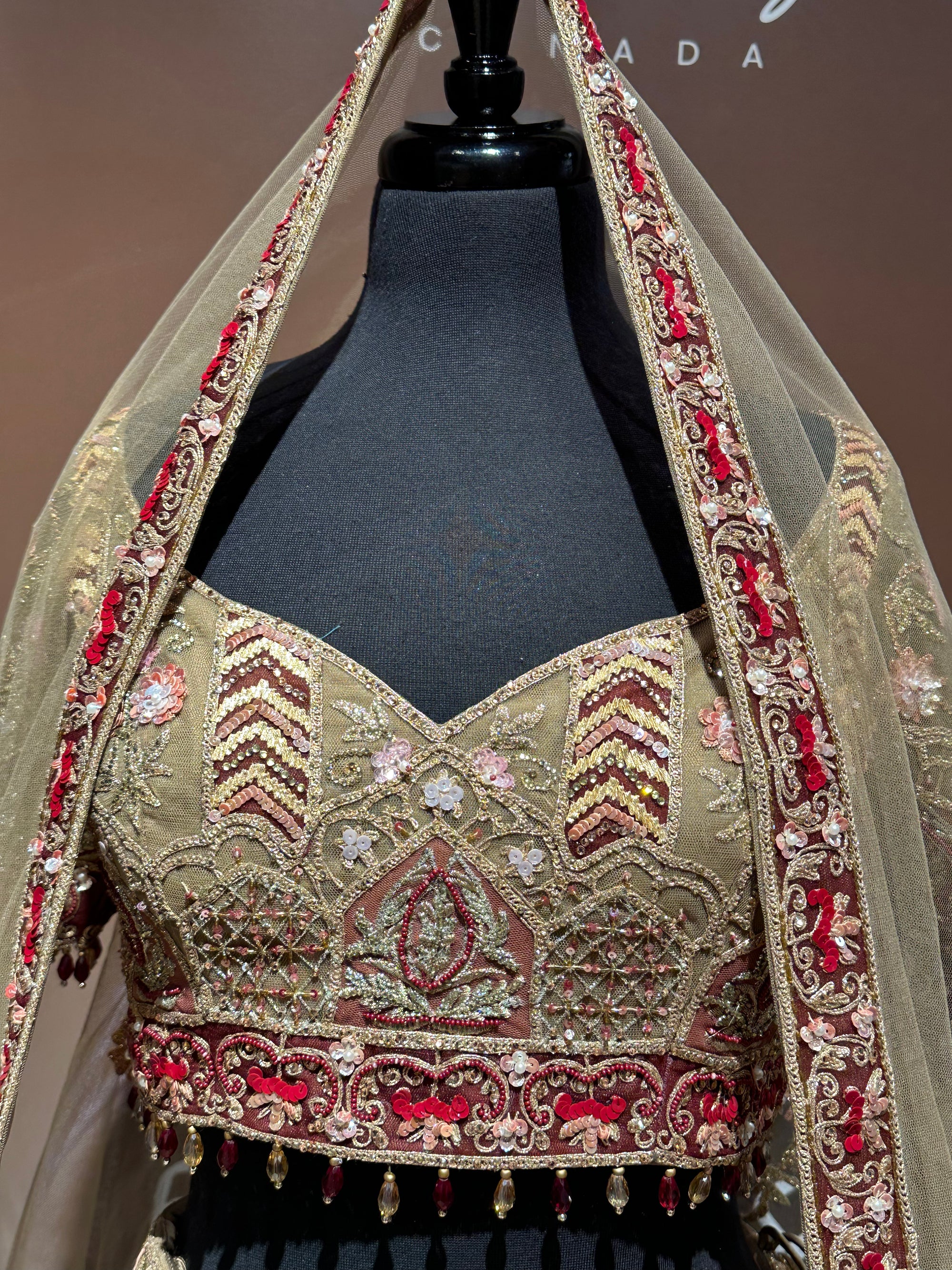 Dusty Brown Bridal Lehenga