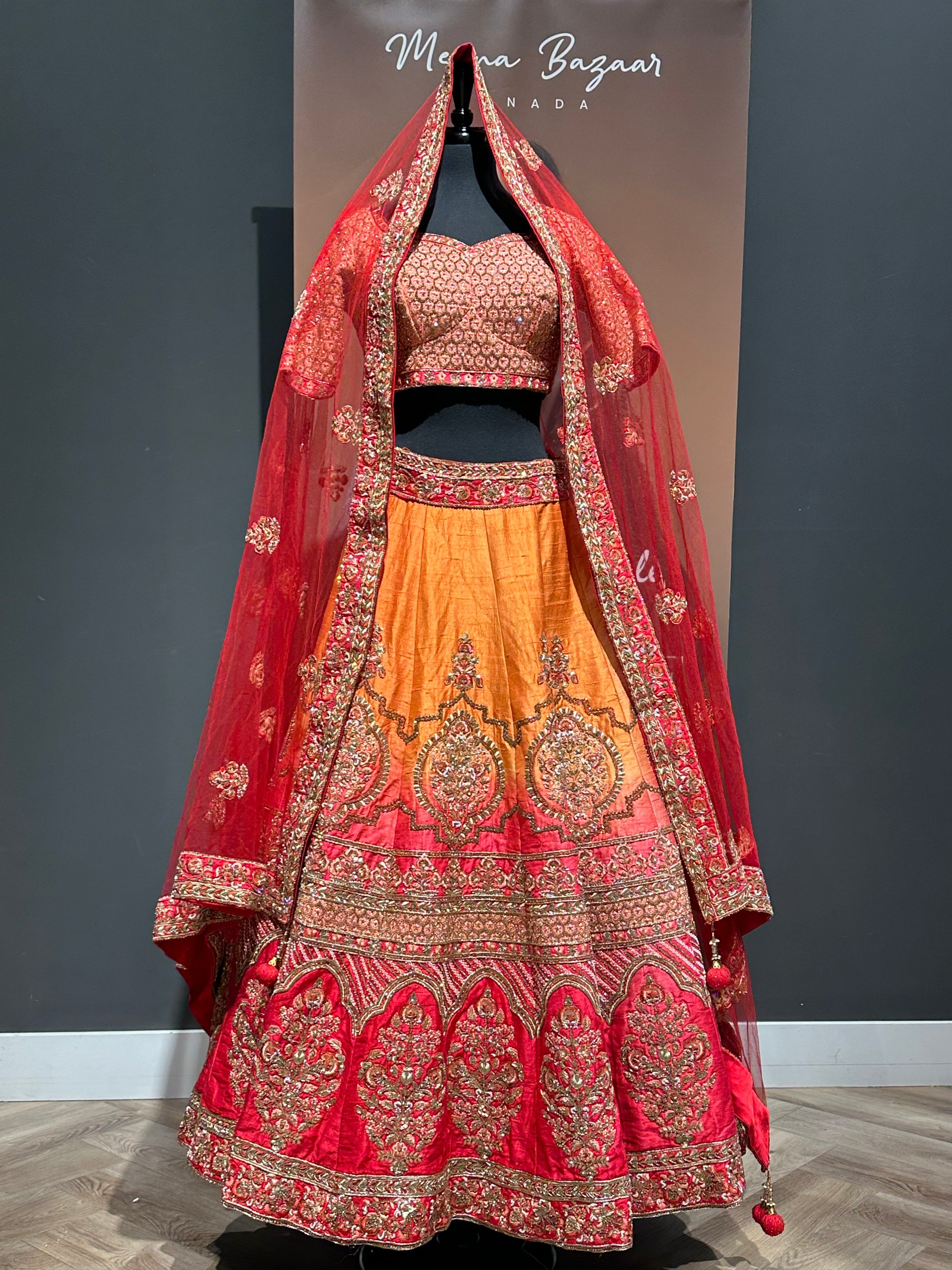 Two tone Bridal Lehenga