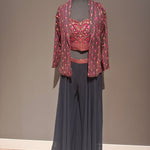 Crop top Indo-western set