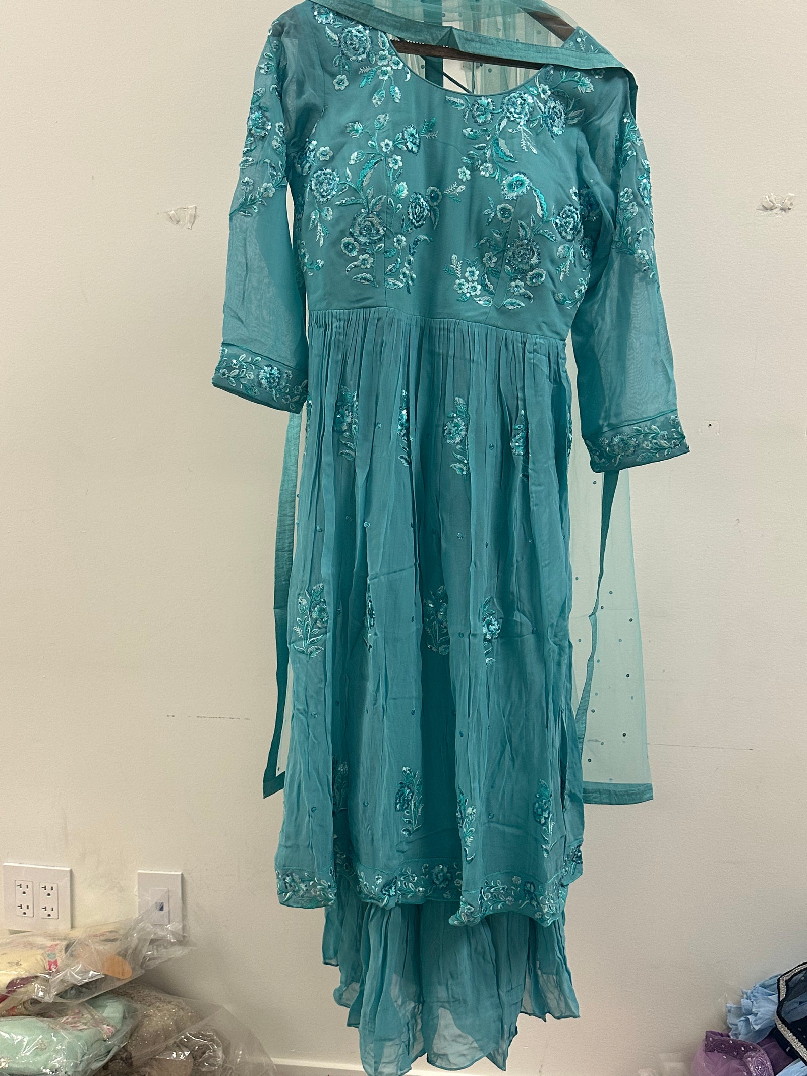 Embellished Anarkali Suit with Gharara