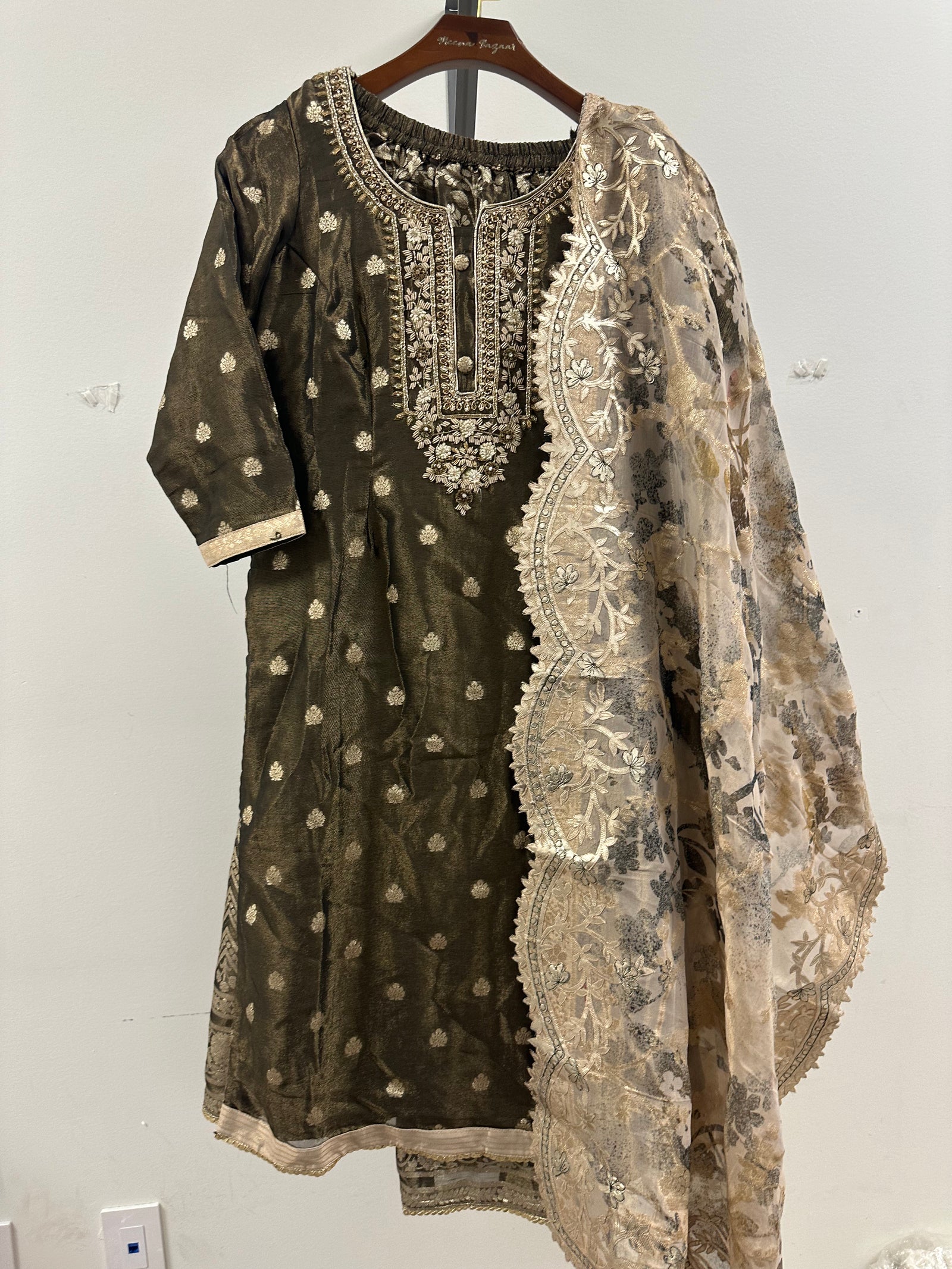 Long shirt banarsi lehenga