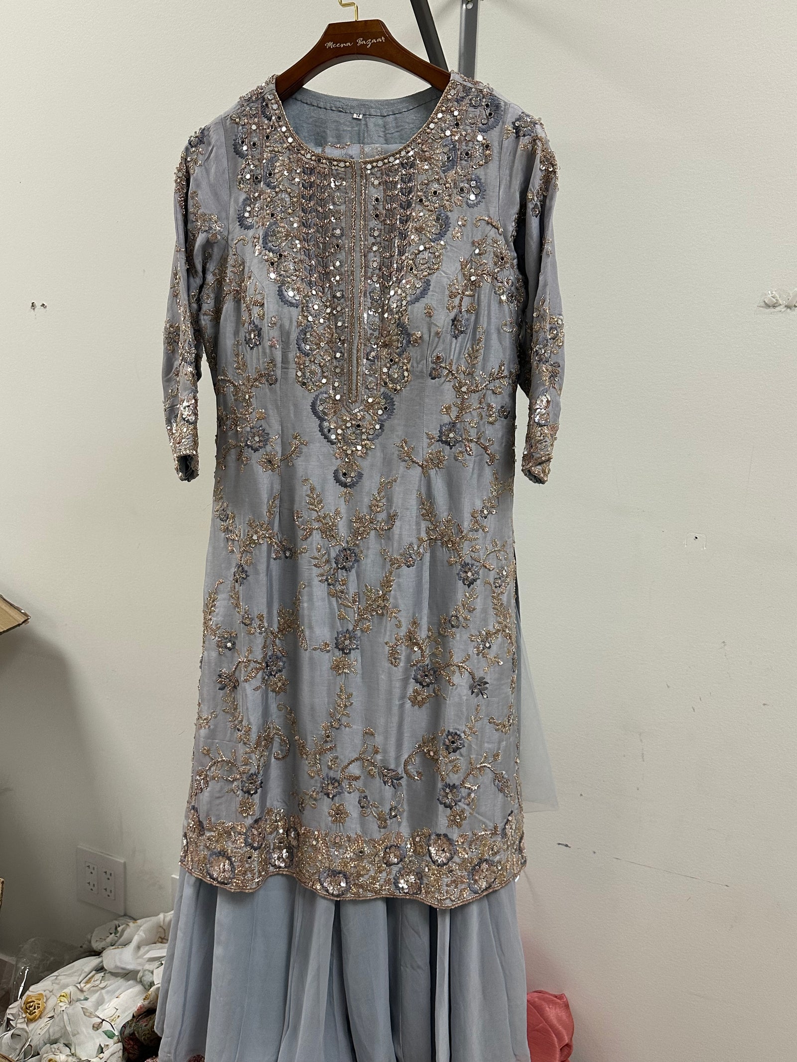 Thread embroidery Sharara Suit