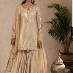 Gold Sequence Gharara suit